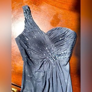 Full-length Gray Prom Dress